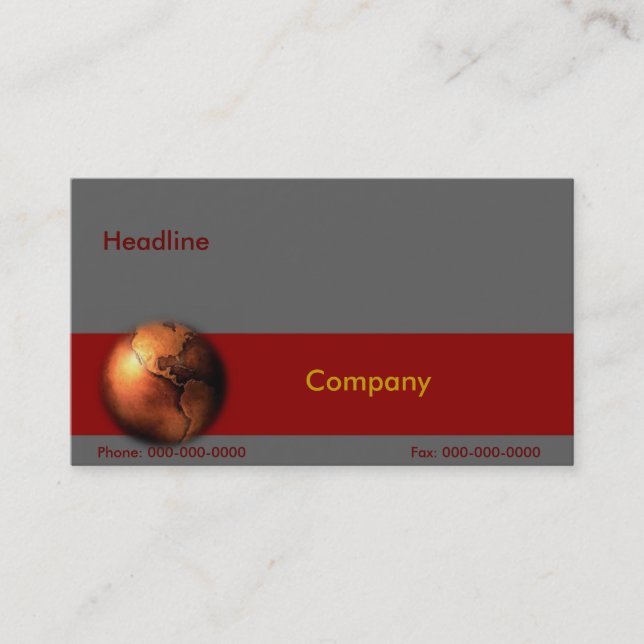 Copper Globe Business Card (Front)