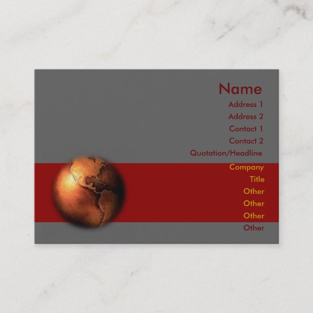 Copper Globe Business Card (Front)