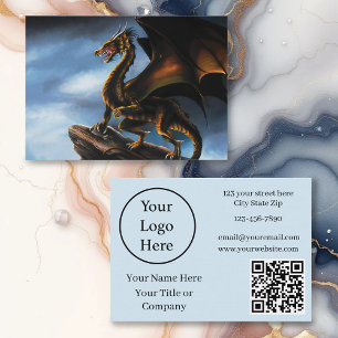 Copper Gold Black Dragon Business Card