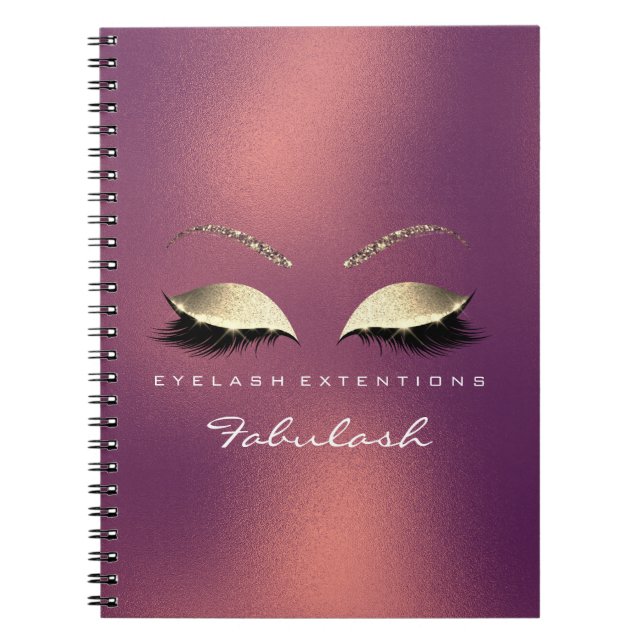 Copper Gold Glitter Eyes Makeup Beauty Luxury Notebook (Front)