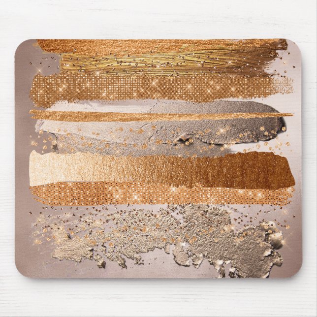 Copper Gold Strokes Glamor Texture Mouse Pad (Front)