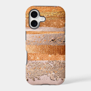 Copper Gold Strokes Glamour Texture
