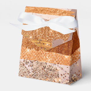 Copper Gold Strokes Glamour Texture Favour Box