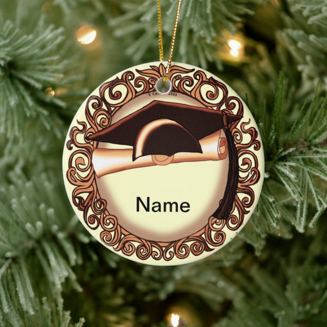 Copper Graduation Cap custom ornament  (Tree)