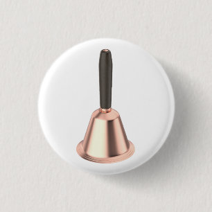 Copper handbell 3 cm round badge