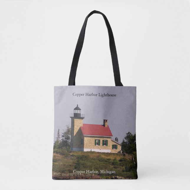 Copper Harbour Lighthouse all over tote bag (Front)