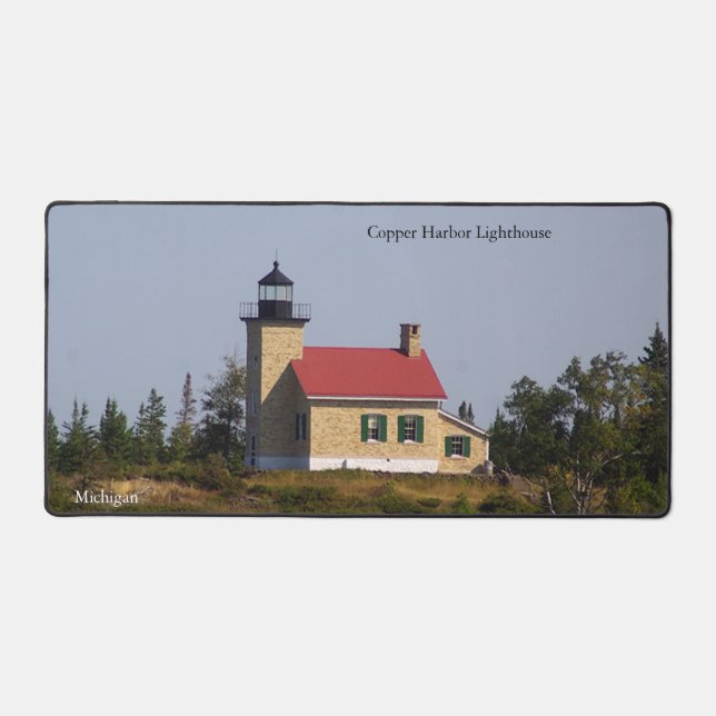 Copper Harbour Lighthouse Desk Mat (Front)