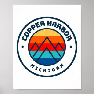 Copper Harbour Michigan Skiing Snowboarding Family Poster