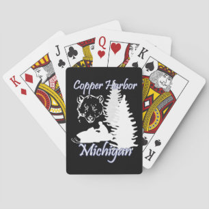 Copper Harbour Michigan Snowmobile Bear P Cards