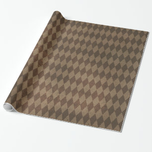 Copper Harlequin Pattern Wrapping Paper