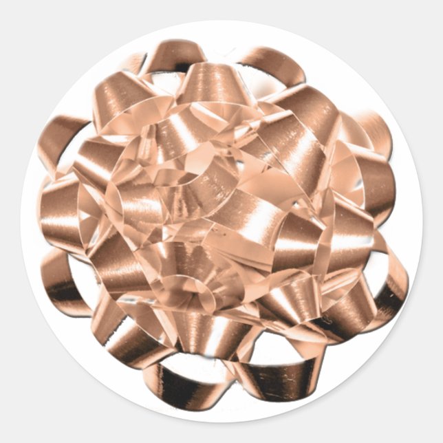 Copper Holiday Bow Christmas Season Cards Seals (Front)