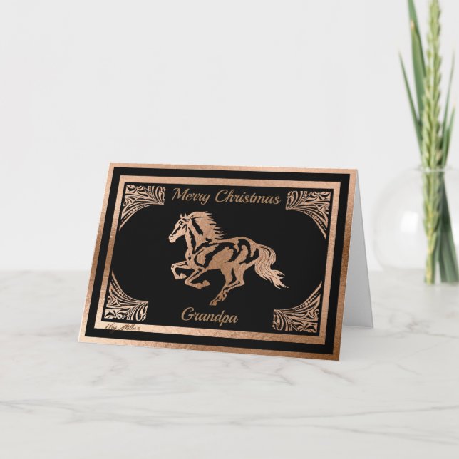 COPPER HORSE SILHOUETTE HOLIDAY CARD (Front)