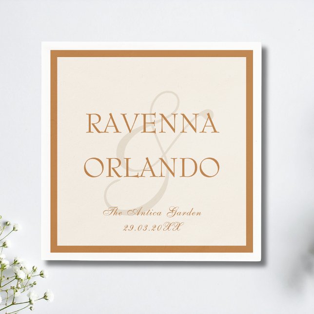 Copper Ivory Old Money Timeless Wedding Napkin (Creator Uploaded)