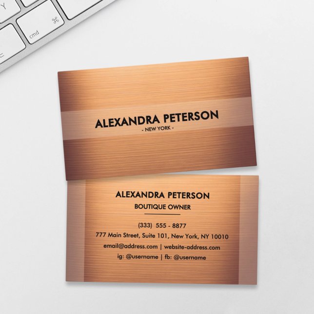 Copper Luxe Two-Tone Shine Business Card (Creator Uploaded)