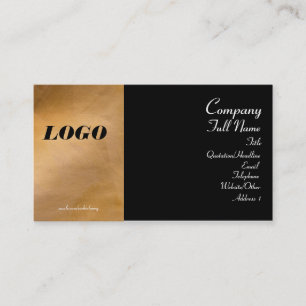 Copper Metallic And Black Business Cards