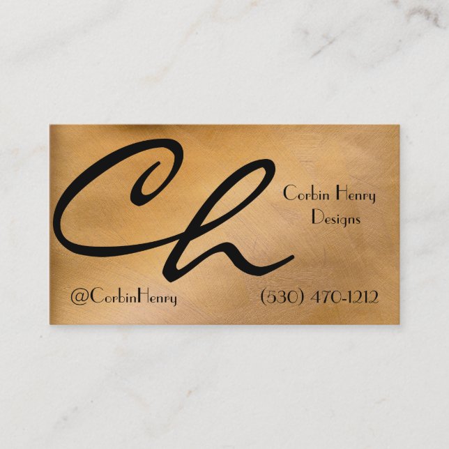 Copper Metallic Business Card (Front)