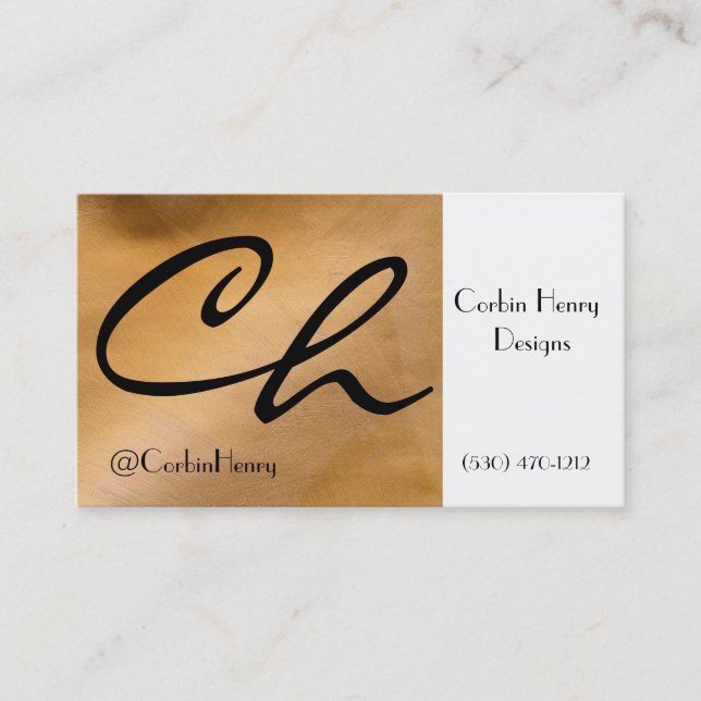 Copper Metallic Business Cards (Front)
