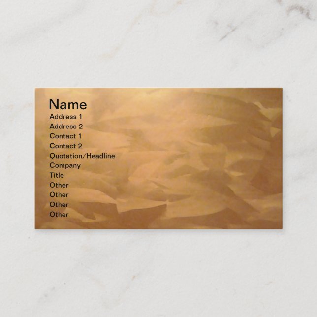 Copper Metallic Business Cards (Front)
