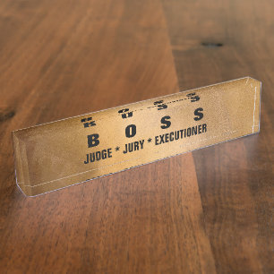 Copper Metallic Elegant Funny Desk Nameplates. Nameplate