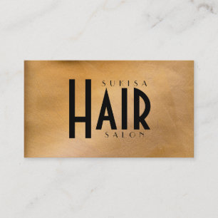 Copper Metallic Hair Salon Business Cards