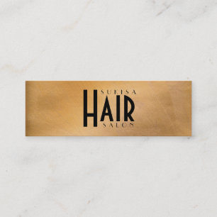 Copper Metallic Hair Salon Skinny Business Cards