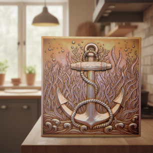 Copper Metallic Iridescent Anchor D1223 Tile