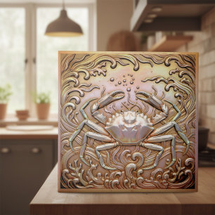 Copper Metallic Iridescent Crab D1223 Tile