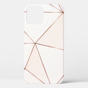 Copper metallic polygonal texture with bronze glit iPhone 12 case