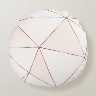 Copper metallic polygonal texture with bronze glit round cushion