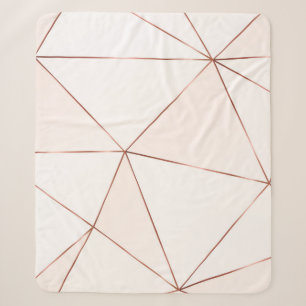 Copper metallic polygonal texture with bronze glit sherpa blanket