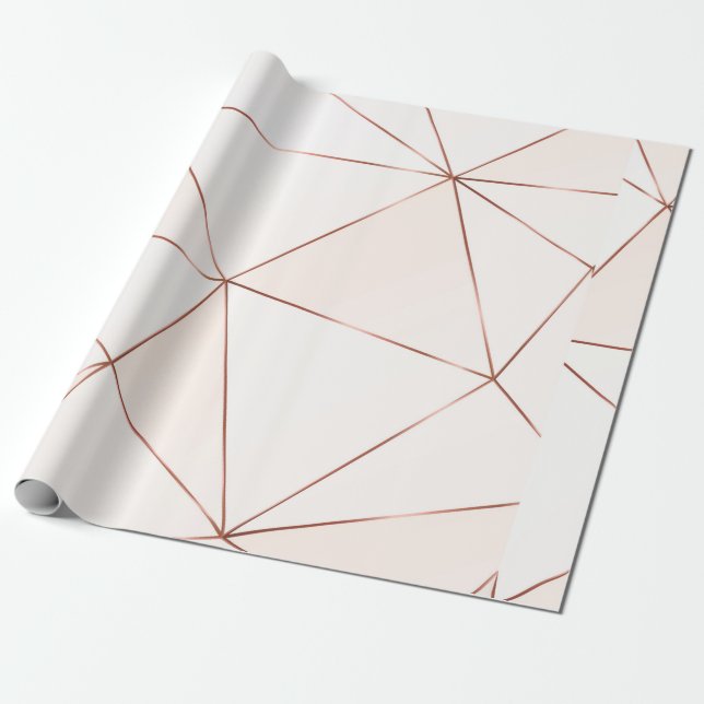 Copper metallic polygonal texture with bronze glit wrapping paper (Unrolled)