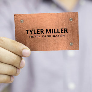 Copper Metallic   Scratch Metal with Screws Business Card