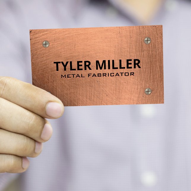 Copper Metallic | Scratch Metal with Screws Business Card (Creator Uploaded)