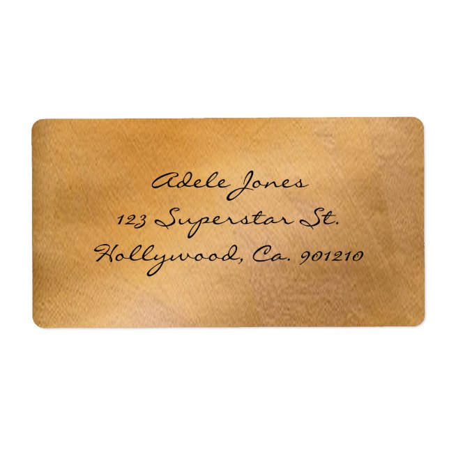Copper Metallic Shipping Labels (Front)