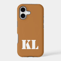 Copper Metallic Solid Colour | Minimalist Monogram