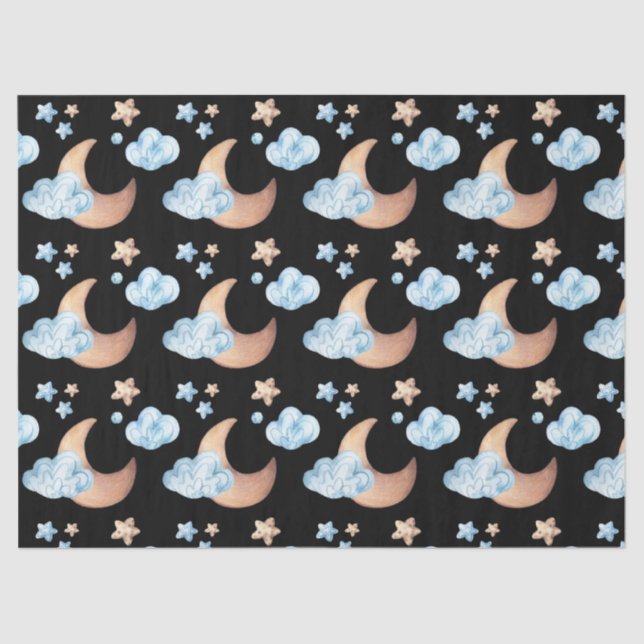 Copper Moon and Stars Pattern Tissue Paper (Front)