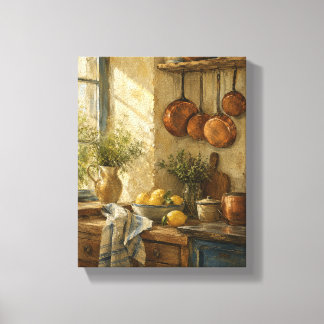 Copper Morning Kitchen Rustic Still Life Canvas Pr Print