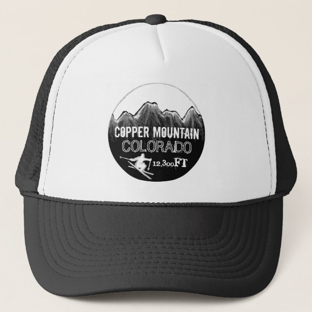 Copper Mountain Colorado black white ski hat (Front)