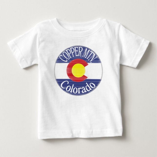 Copper Mountain Colorado circle flag baby tee (Front)