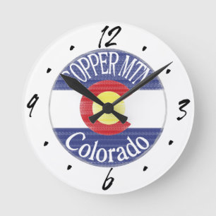 Copper Mountain Colorado circle flag wall clock