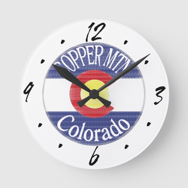 Copper Mountain Colorado circle flag wall clock (Front)