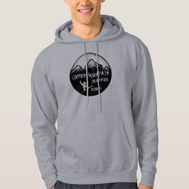 Copper Mountain Colorado guys snowboard art hoodie (Front)