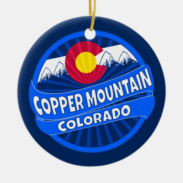 Copper mountain Colorado mountain burst ornament (Front)