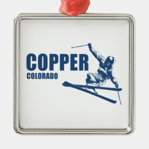 Copper Mountain Colorado Skier Metal Tree Decoration
