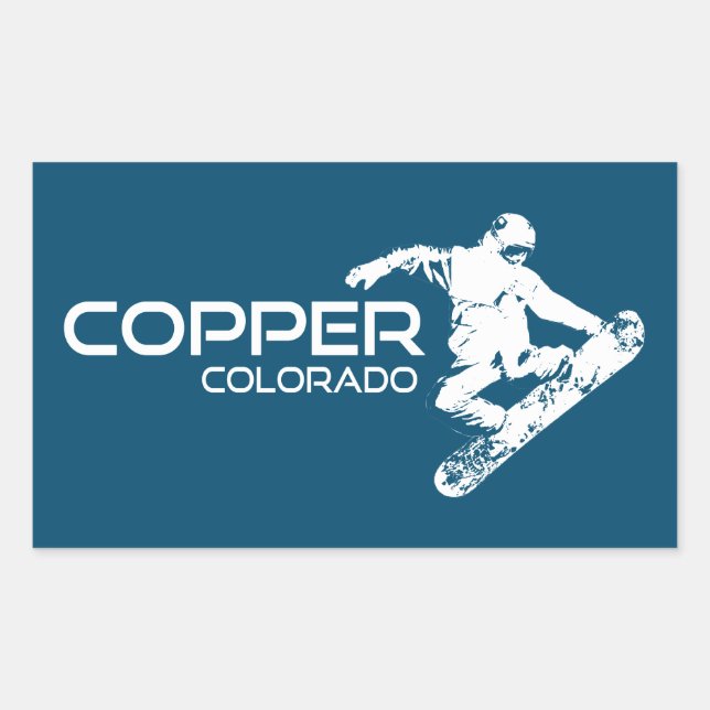Copper Mountain Colorado Snowboarder Rectangular Sticker (Front)