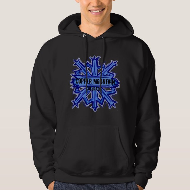 Copper Mountain Colorado snowflake dark hoodie (Front)