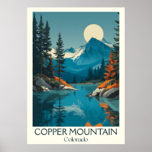 Copper Mountain Colorado Vintage Lake Travel Art Poster