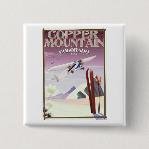 Copper Mountain colorado vintage poster 15 Cm Square Badge