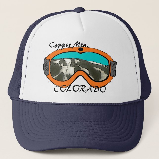 Copper Mtn Colorado orange snow goggle hat (Front)