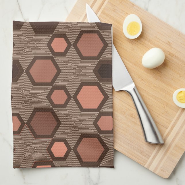 Copper Multi Geo    Tea Towel (Quarter Fold)